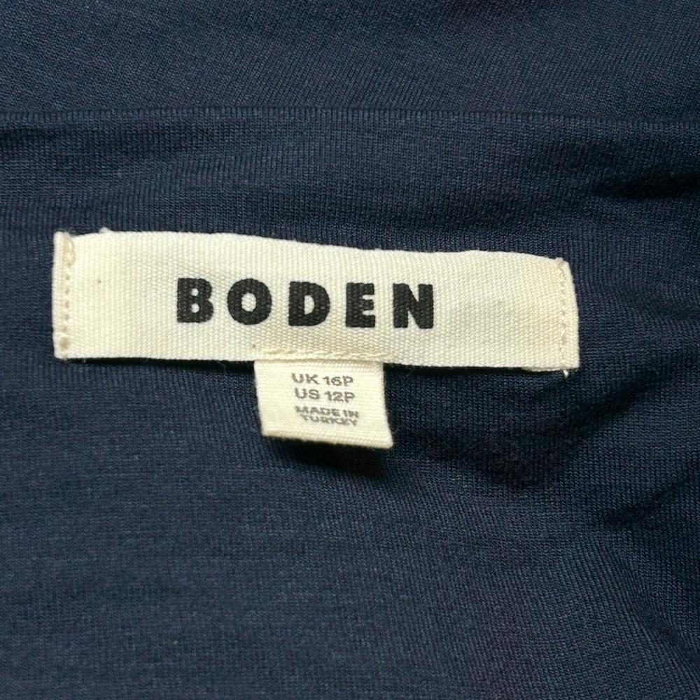 Boden Navy Blue Square Neck Jersey Dress Size 12P Petite - Picture 3 of 8